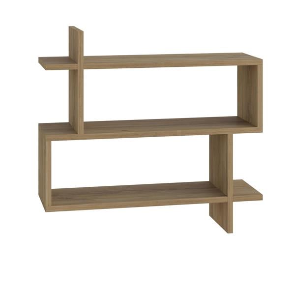 Decortie Paralel Wall Mounted Modern Bookcase Display Unit 2-Tier Sleek Design 70x22x66 cm