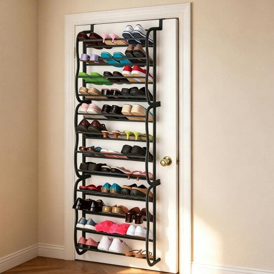 Havendro OVER DOOR HANGING SHOE RACK 12 TIER SHELF ORGANISER STORAGE STAND HOLDER