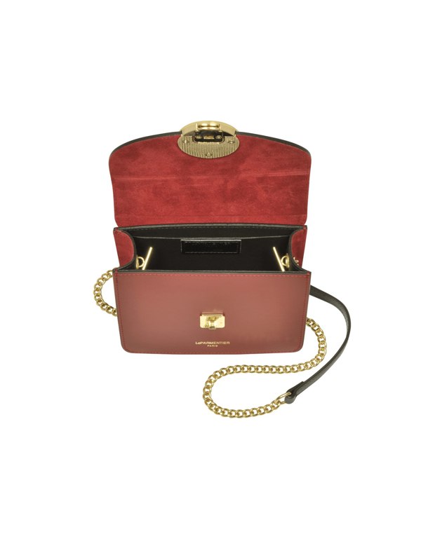 Le Parmentier New Ondina Mini Color Block Shoulder Bag - Navy / Burgundy