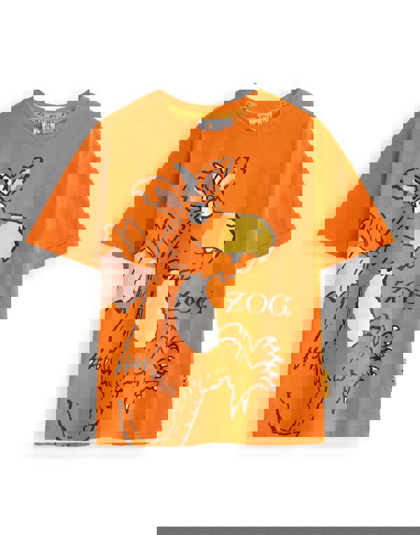 Gruffalo & Friends Zog Unisex Kids Orange Big Face Short Sleeved T-Shirt