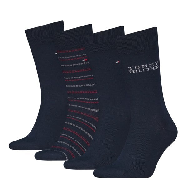 Tommy Hilfiger 4 Pack Giftboxed Classic Mens Crew Socks Navy