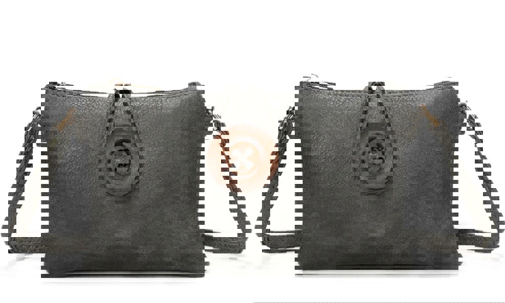 Kitise Big Button Slim Handbag Crossbody Bag