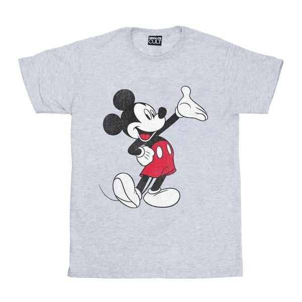 Disney Boys Mickey Mouse Traditional Wave T-Shirt - Sports Grey