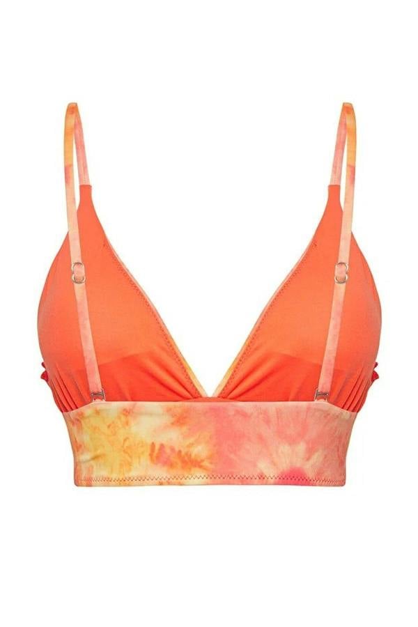 WOVCOR Patterned Triangle Covered Bikini Top