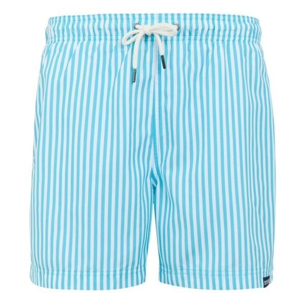 Regatta Mens Loras Striped Swim Shorts - Aquarius Blue