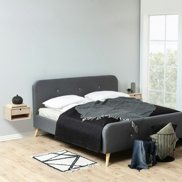 Furniture To Go Century 1 Drawer Wall Mounted Bedside Table in Oak