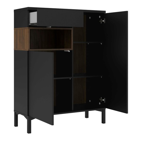 Wyld Haus Indigo Sideboard 2 Door 1 Drawer in Black and Walnut