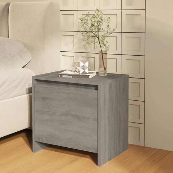 Berkfield Bedside Cabinet Grey Sonoma 45x34x44.5 cm Engineered Wood