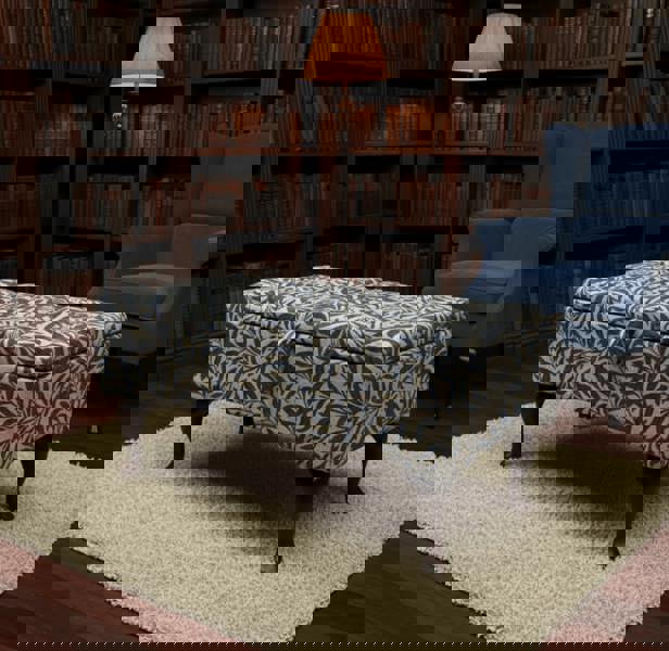 Damask multicolour patterned storage ottoman bench with hidden storage for living room - ISTOOLS