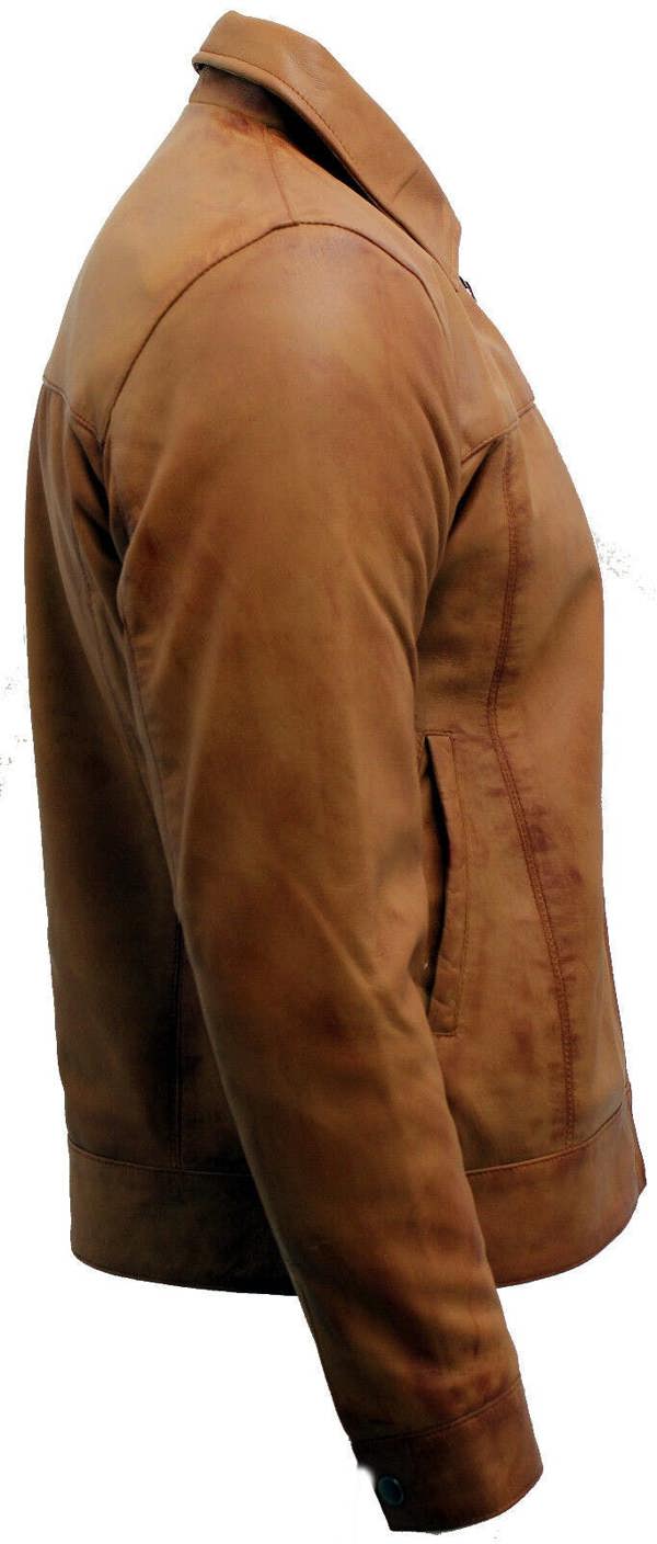 Infinity Leather Mens Retro Classic Nappa Leather Biker Jacket