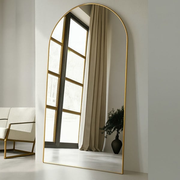 Exclusive Mirrors Modern Gold Metal Archtop Full Length Mirror 200cm x 100cm