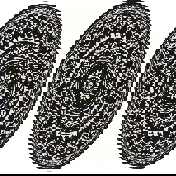 Round Mandala Rug – Soft Velour Design