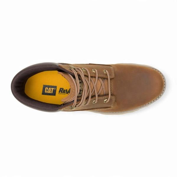 Pursue - Men's Brown Leather Work Hiking Ankle Boots - Caterpillar - 6