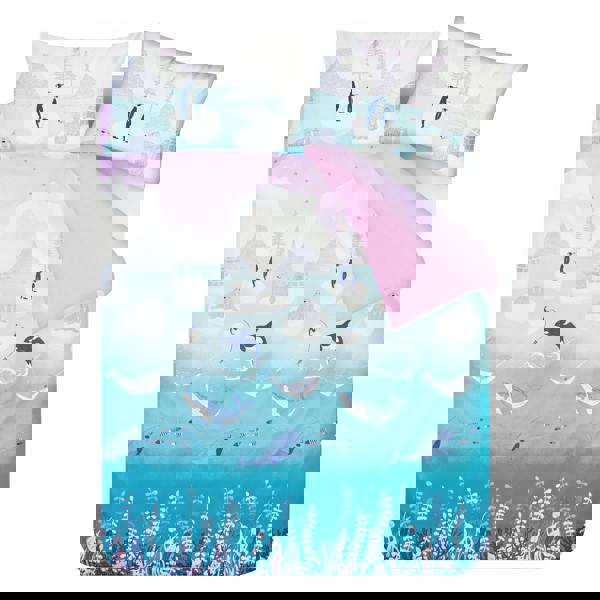 Smart Living Fun & Cosy Kids' Duvet Cover with Pillowcase & Fitted Sheet - Complete Set -Arctic Animals