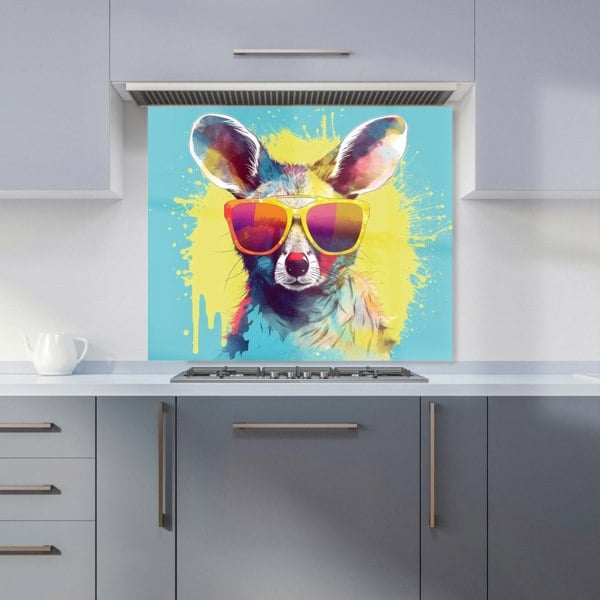 Warren Reed - Designer Splashart Wallaby In Glasses Kitchen Splashback