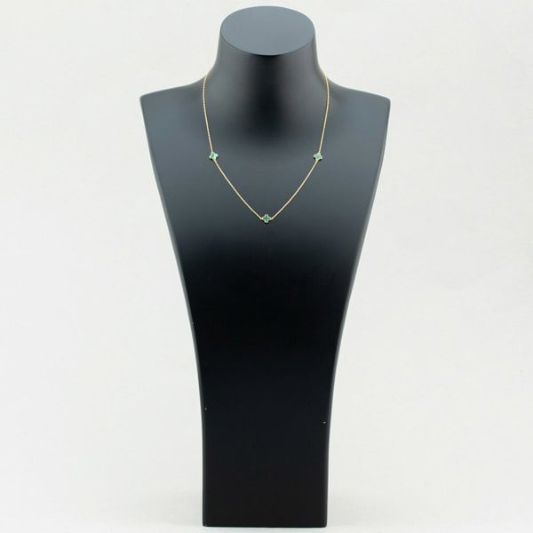 T. H. Baker 9ct Yellow Gold Malachite Petal Necklace 1.19.1620