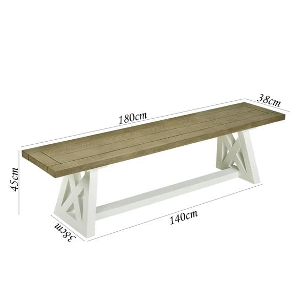 Statement Furniture Oxford Bench Wooden Dining Bench Seat