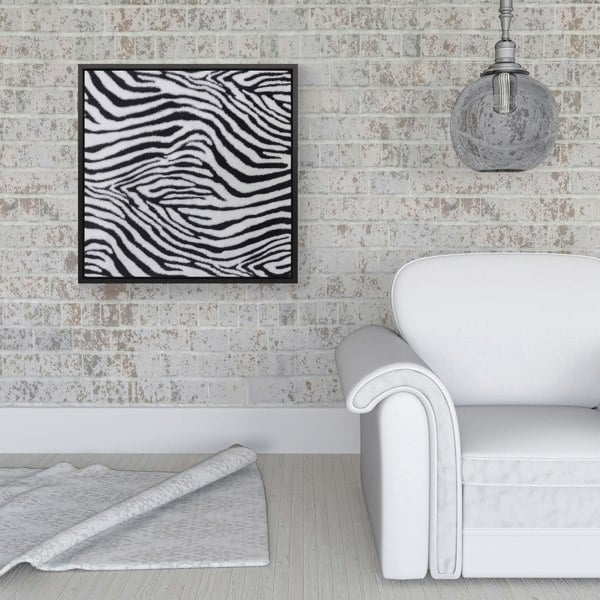 Warren Reed Zebra Texture Pattern Framed Canvas