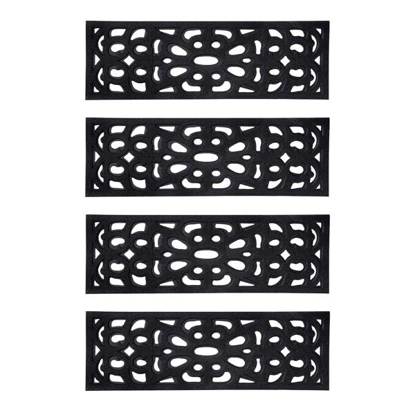 Nicoman Victorian Style Eco-Friendly Rubber Step Mat - Black - Indoor/Outdoor