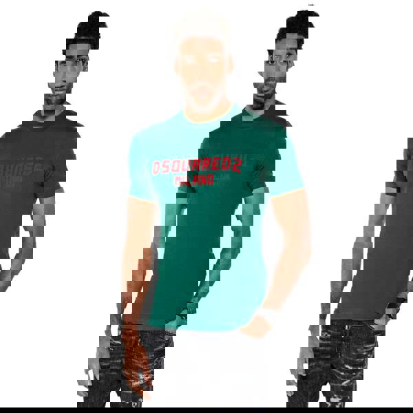 Dsquared2 Cool Fit T-Shirt Green Red Print XS