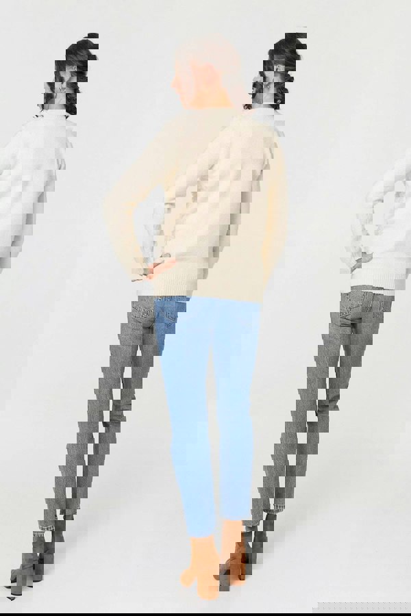 Cream | Rose Texture Embellished Jumper
