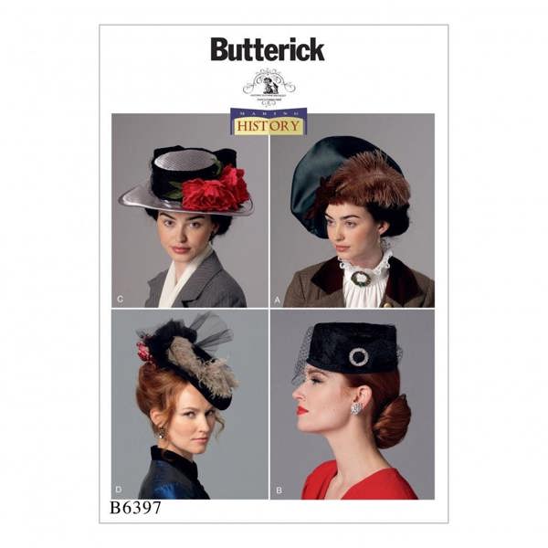 Butterick Sewing Pattern 6397, Headwear, Vintage Style for Women, All Sizes in One Envelope - Intermediate