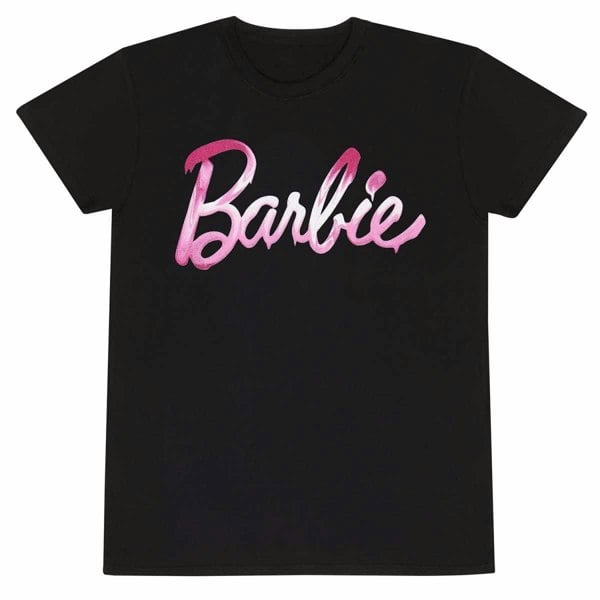 Barbie Unisex Adult Melted Logo T-Shirt - Black