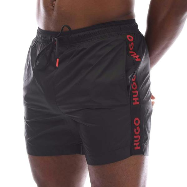 Hugo Mens Fab Tape Logo Swim Shorts - Black - 