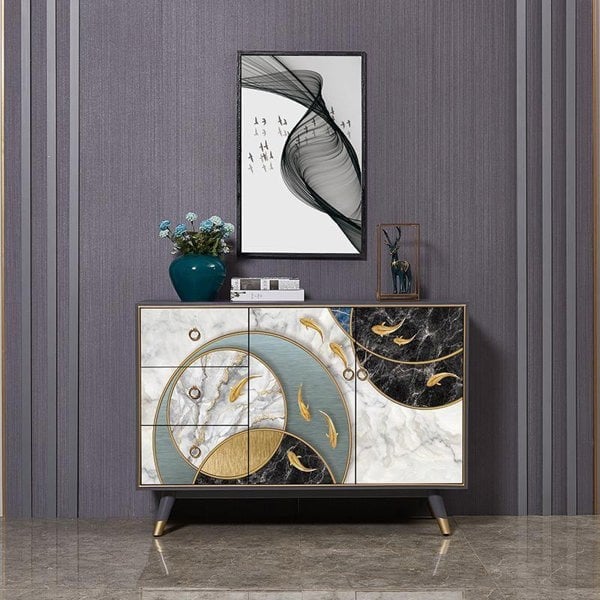 Blossbury Sideboard, Plywood in a lifestyle setting with scandi sideboard