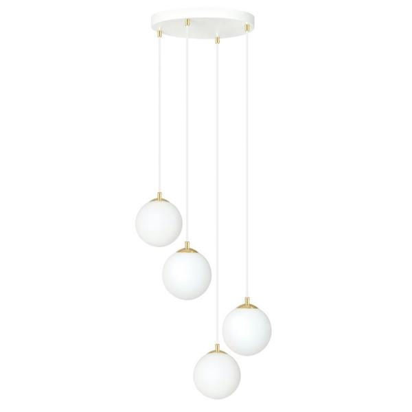 Emibig ROYAL Pendant lamp 4 x E14 White, Gold with White Shade