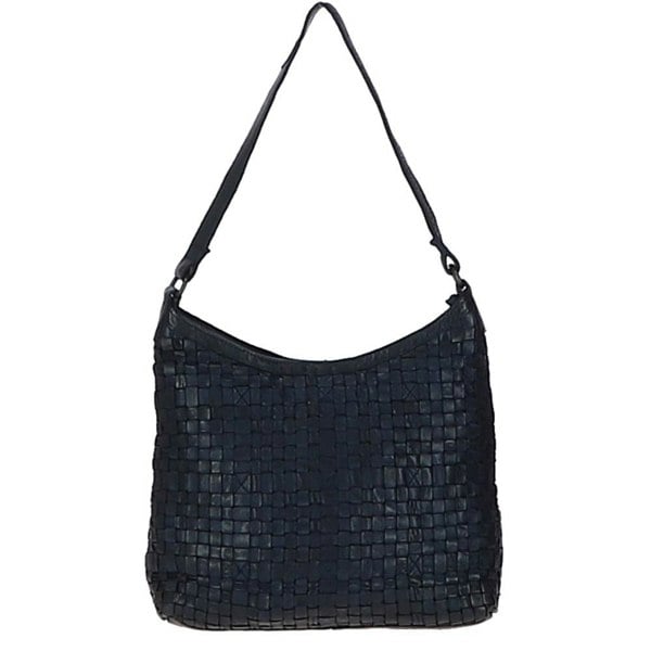 'Raffinatezza' Vintage Woven Leather Shoulder Bag: D-77
