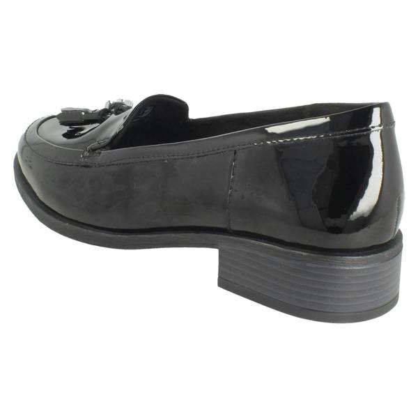 Clarks Ladies Clarks Tassel Detailed Slip On Loafer Shoes - Havisham Edge