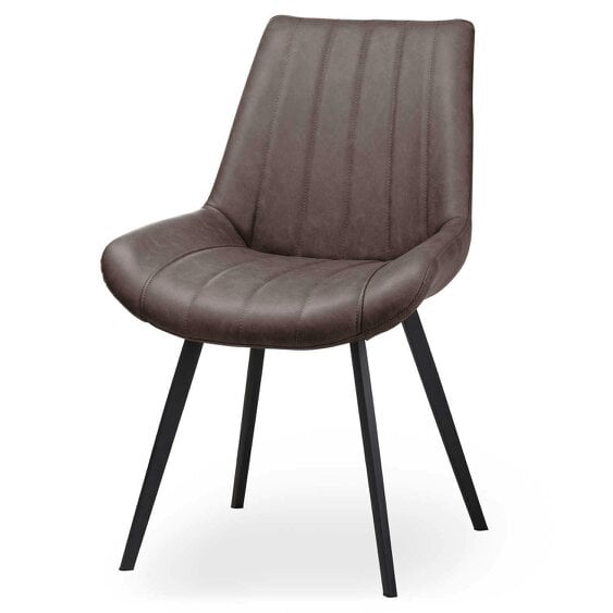 Hill Interiors Malmo Dining Chair - Grey - One Size - Grey - 100% Faux Leather