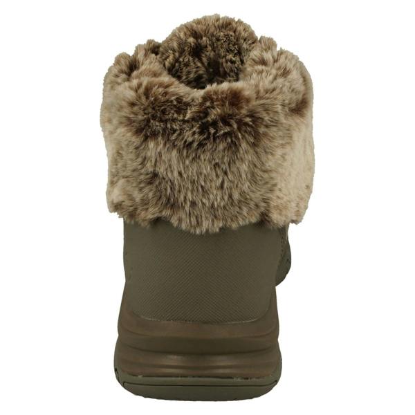 Skechers Ladies Skechers Faux Fur Cuffed Waterproof Ankle Boots Falls Finest 167178