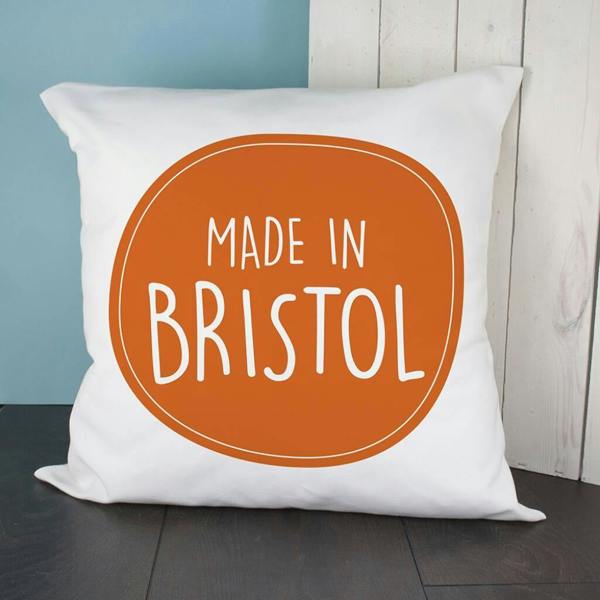 Personalised 'Made In' Cushion Cover - alternative angle