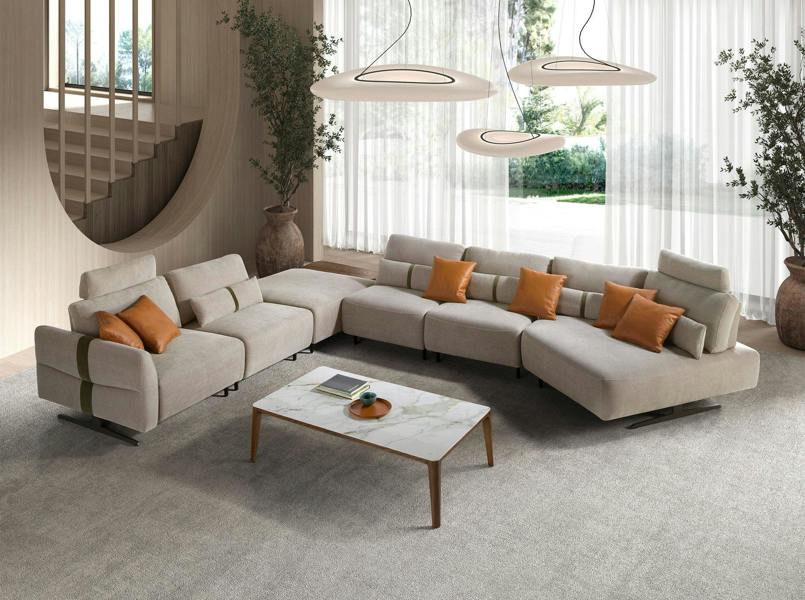 Angel Cerdá Modular corner sofa in sand fabric 6273/6274