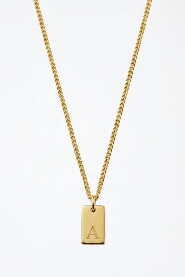 Serla Initial Pendant Gold Plated Necklace Letter A