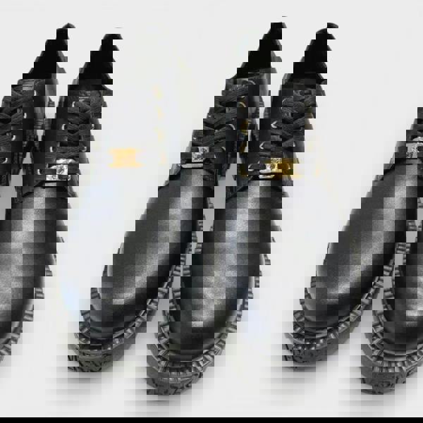 Versace Medusa Laced Up Shoes Black Gold