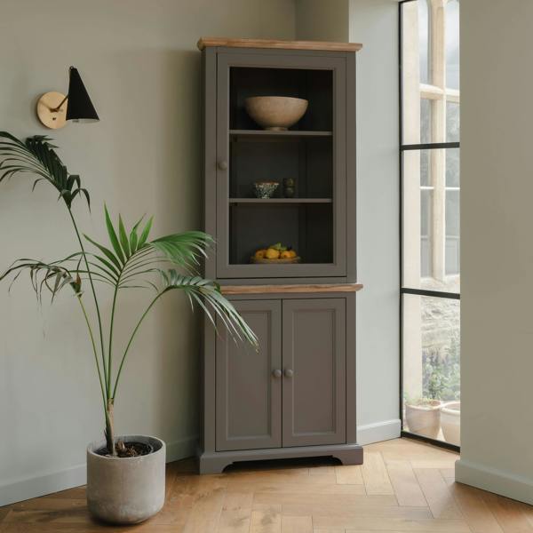 Florence Corner Display Cabinet, Glass Door Assembled Dresser