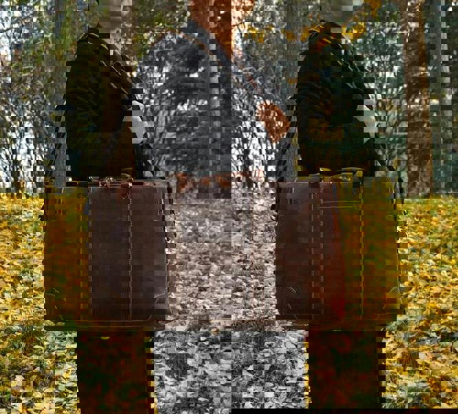 Touribag Genuine Leather Duffel With Zip Pocket