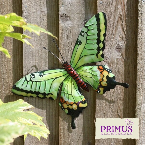 EDH Door Hardware Medium Metal Green Butterfly Wall Art