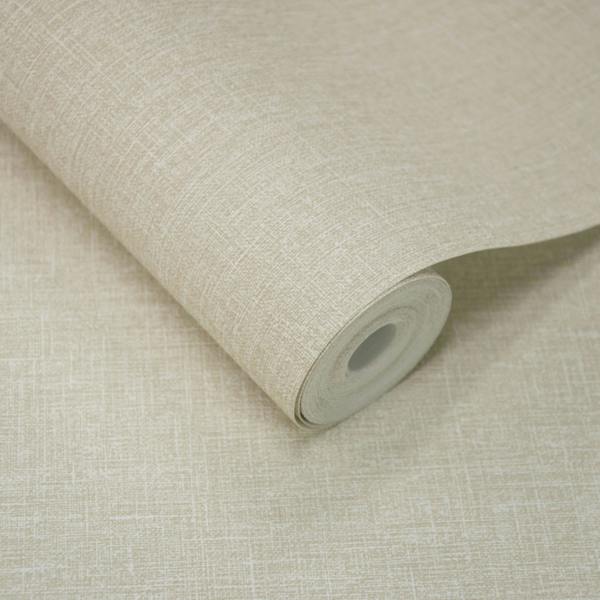 Grandeco Boutique Nursery Pure & Protect Cirrus Woven Linen Textured Antibacterial Wallpaper, Light Beige