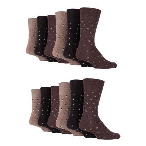 Gentle Grip 12 Pairs Mens Cotton Rich Everyday Socks Soft Top Flat Seam Comfort Socks