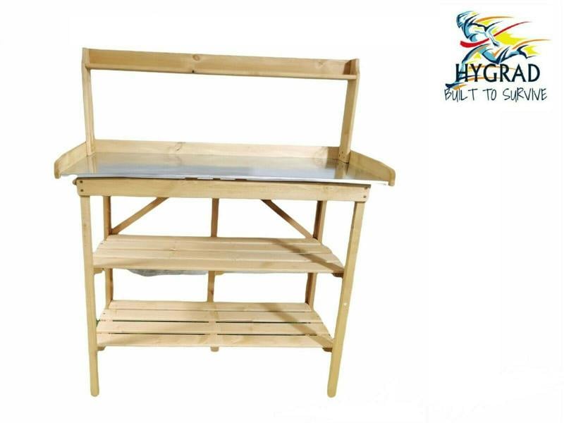 HYGRAD BUILT TO SURVIVE Wooden Potting Bench – Garden Planting Work Station | HYGRAD®