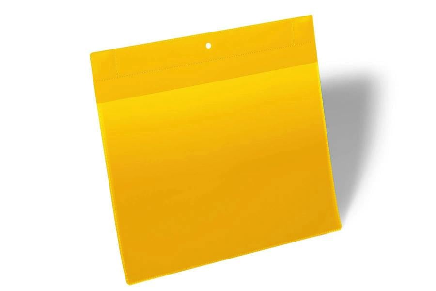 Durable Neodym Magnetic Ticket Label Holder Pockets | 10 Pack | A4 Yellow