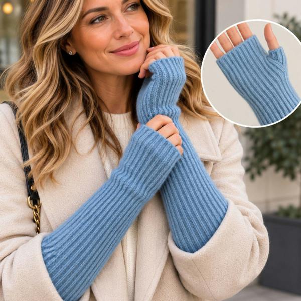Love EMVY Ladies Long Fingerless Gloves & Mittens with Sparkle Detail