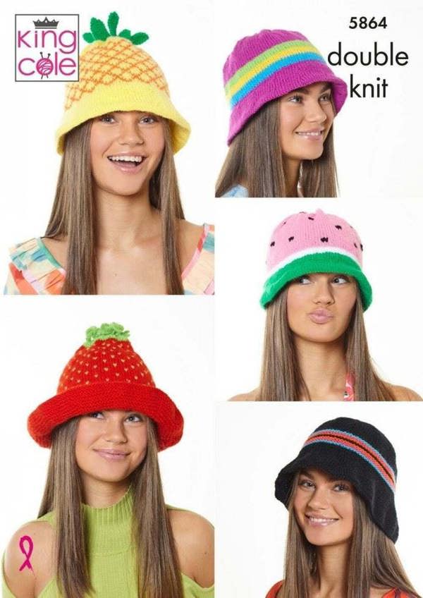 King Cole Big Value DK Knitting Pattern 5864, Headwear for Women, One Size