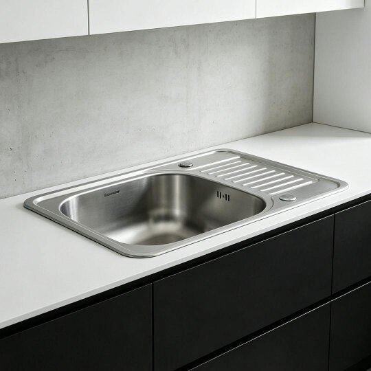 Havendro Inset Kitchen Stainless Steel Sink Rectangle Single Bowl W/ Drainer