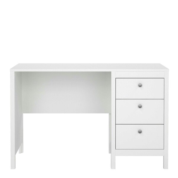 Wyld Haus Gossmere White Office Desk 3 Drawers