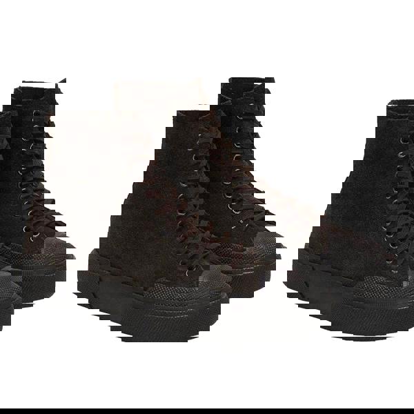 Superga Mens 2433 Works Flesh Out Suede High Top Trainers - Coffee - 